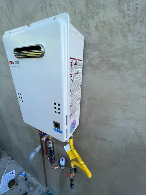 Tankless water heater installation for Gilliam homes